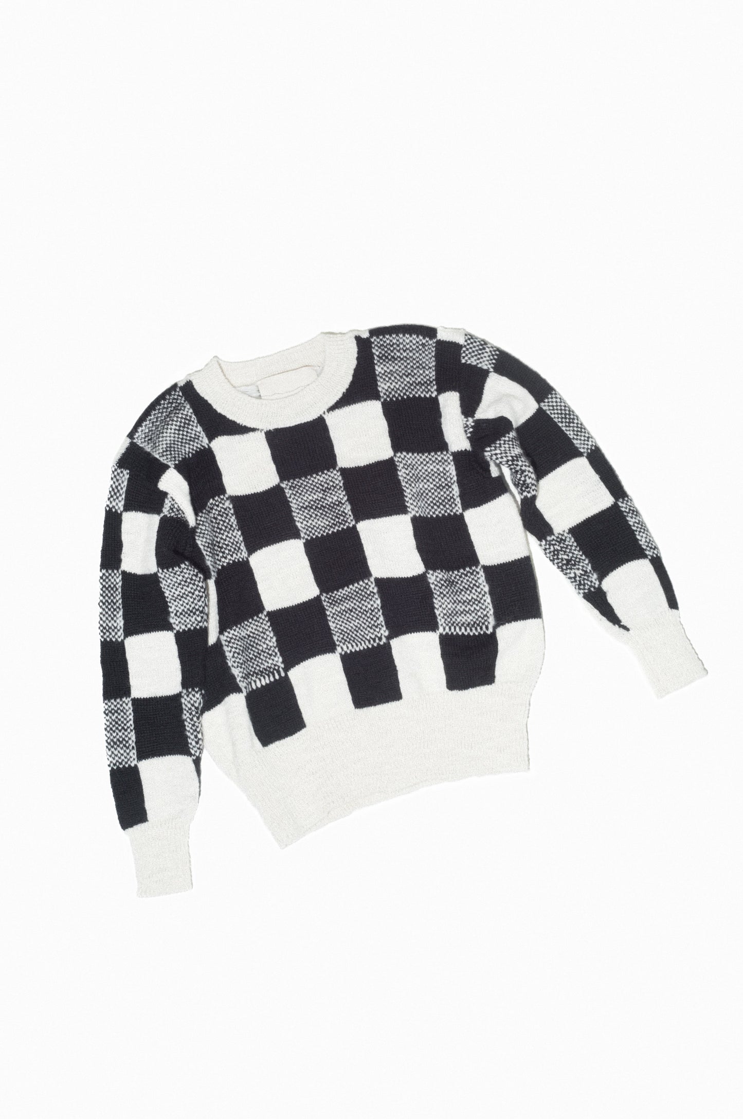 slub gingham knit