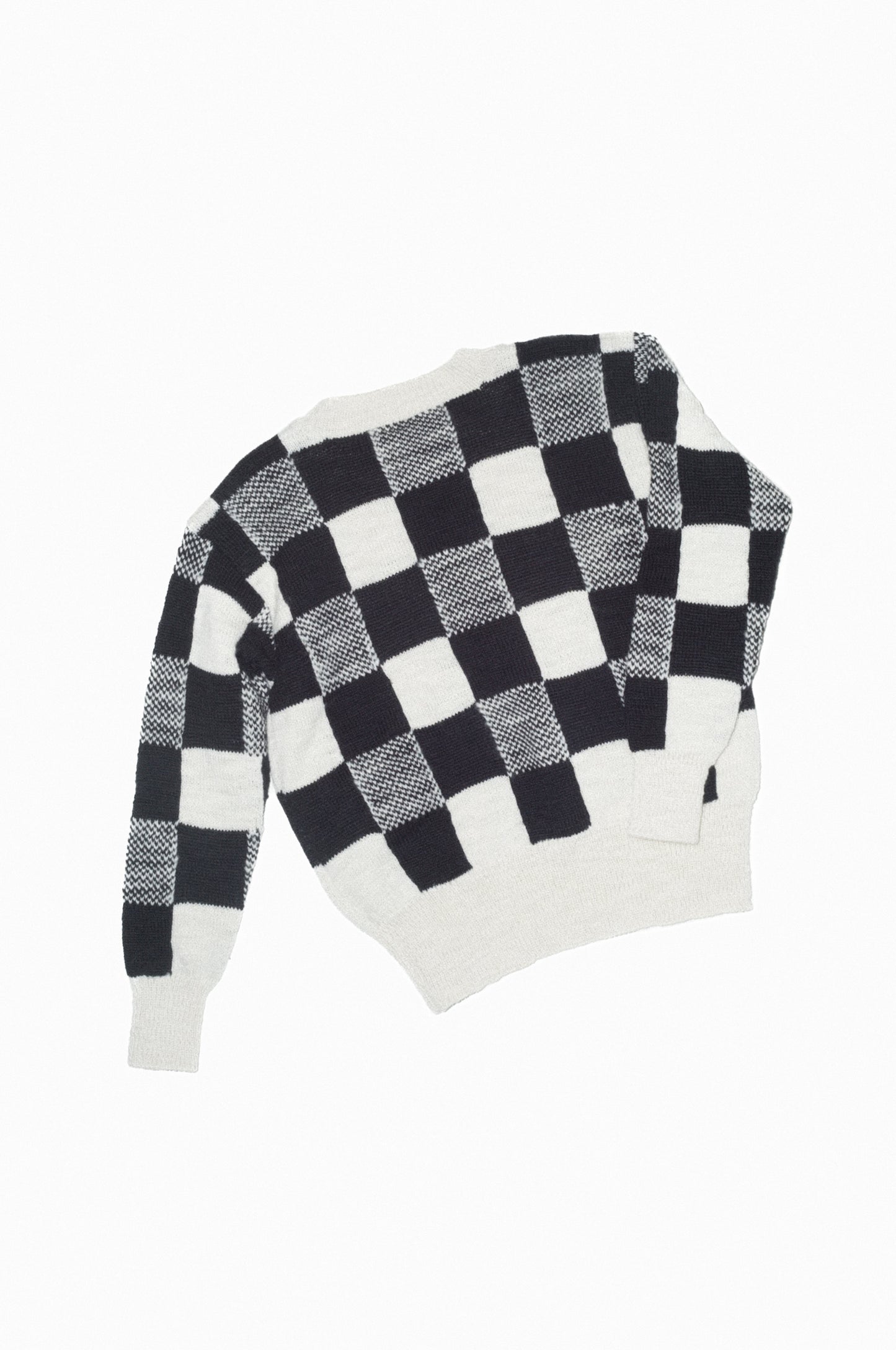 slub gingham knit