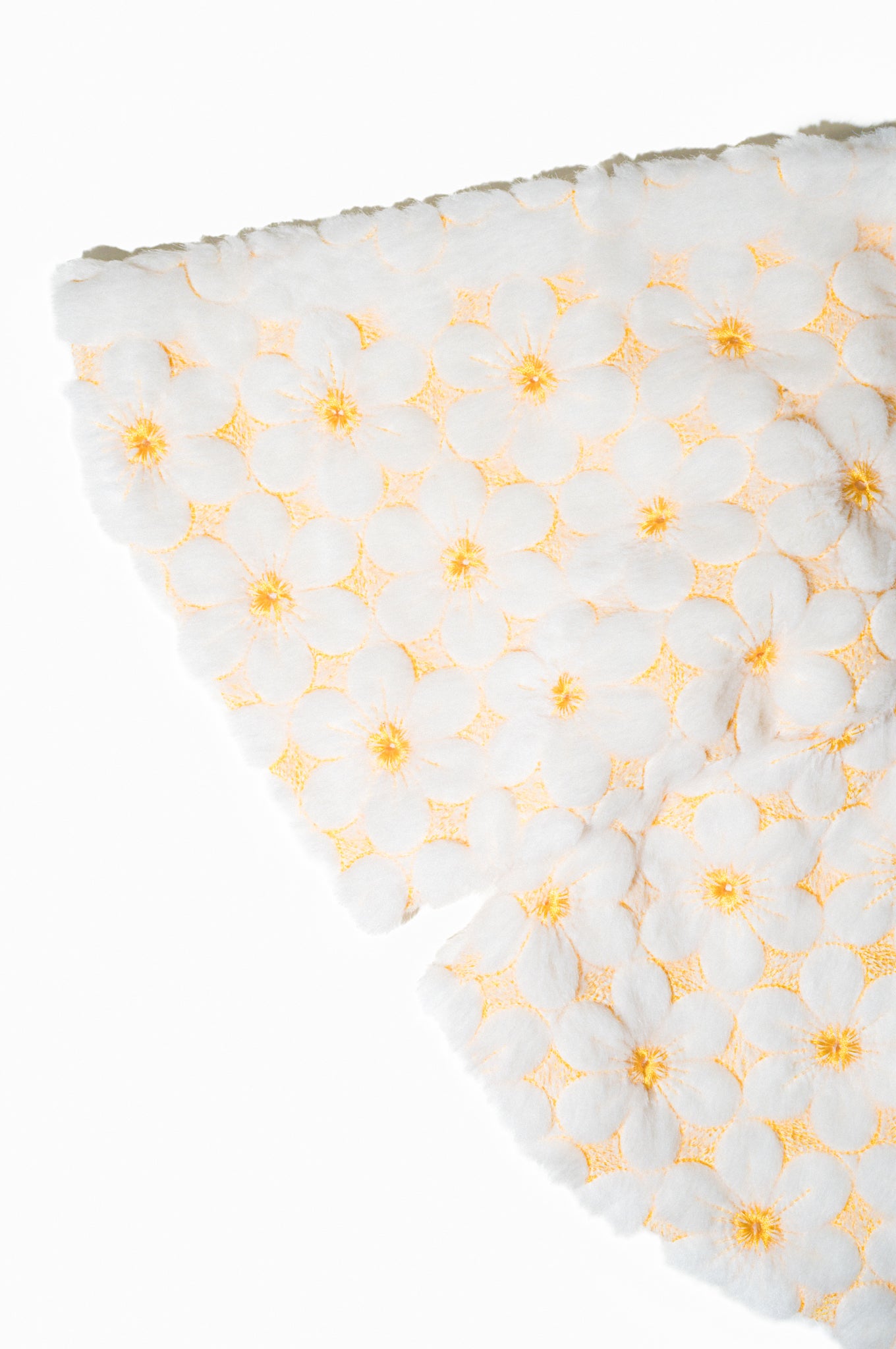 embroidered faux fur pullover