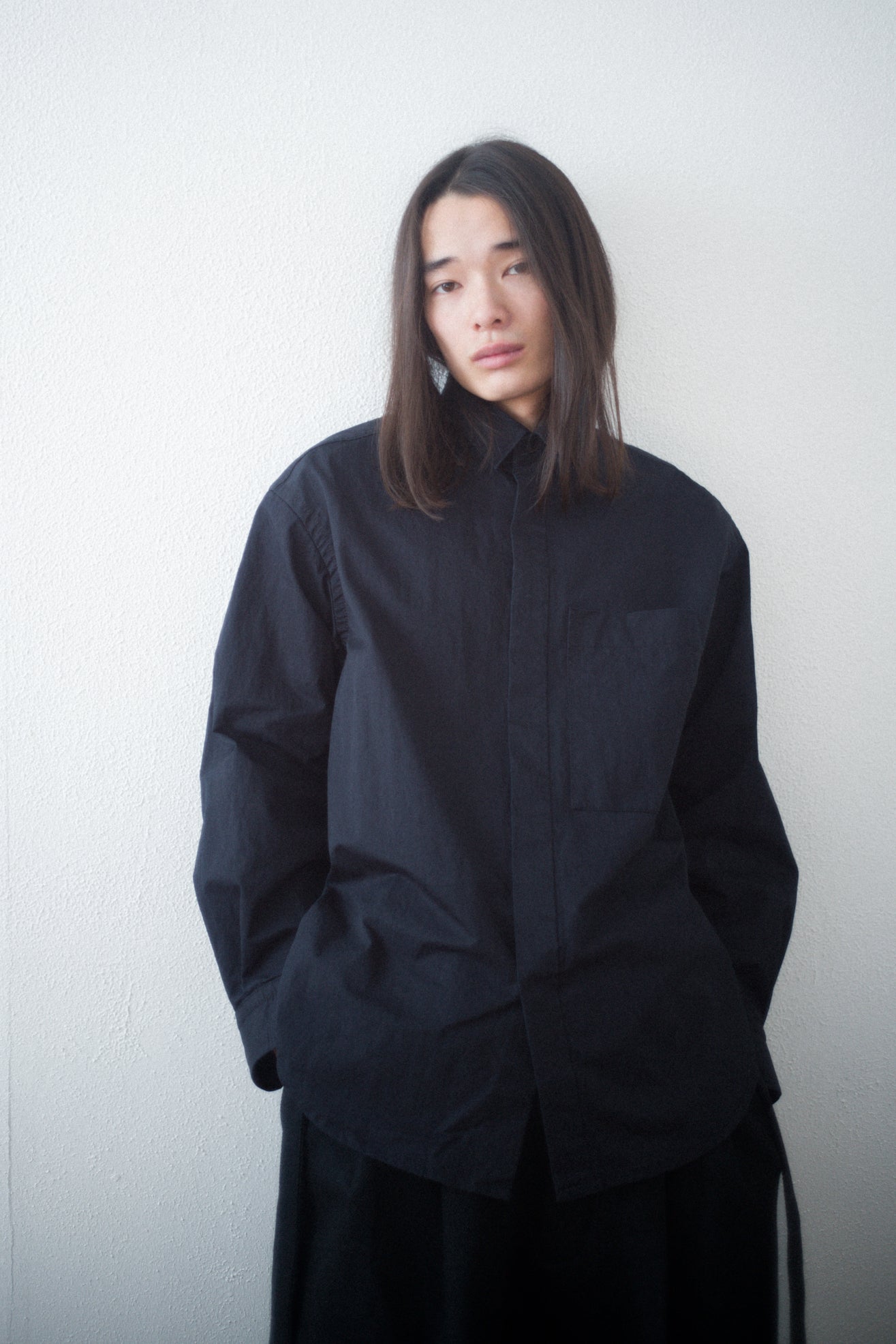 paper like fabric over shirt