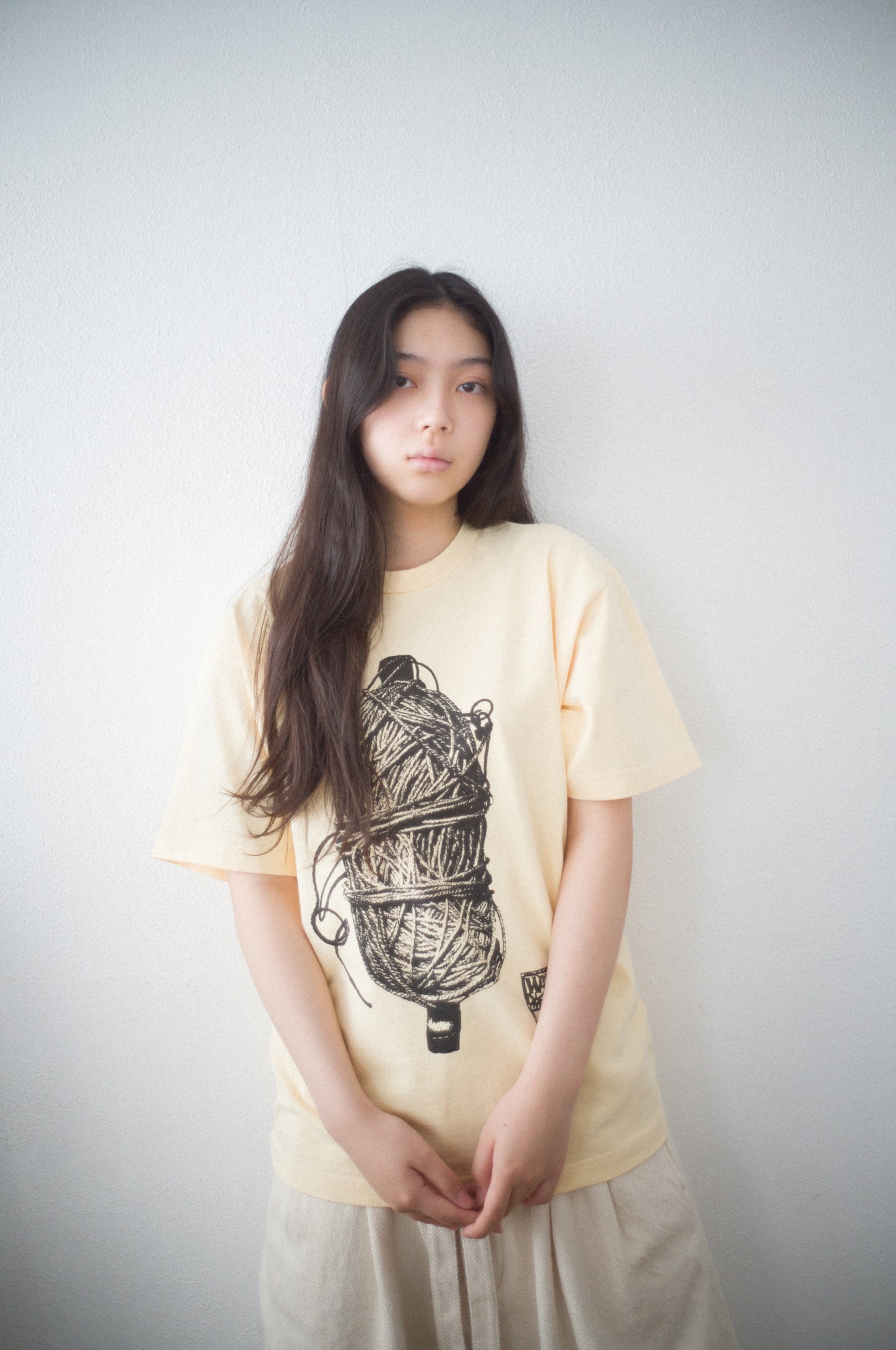 market print T-shirt <yarn>