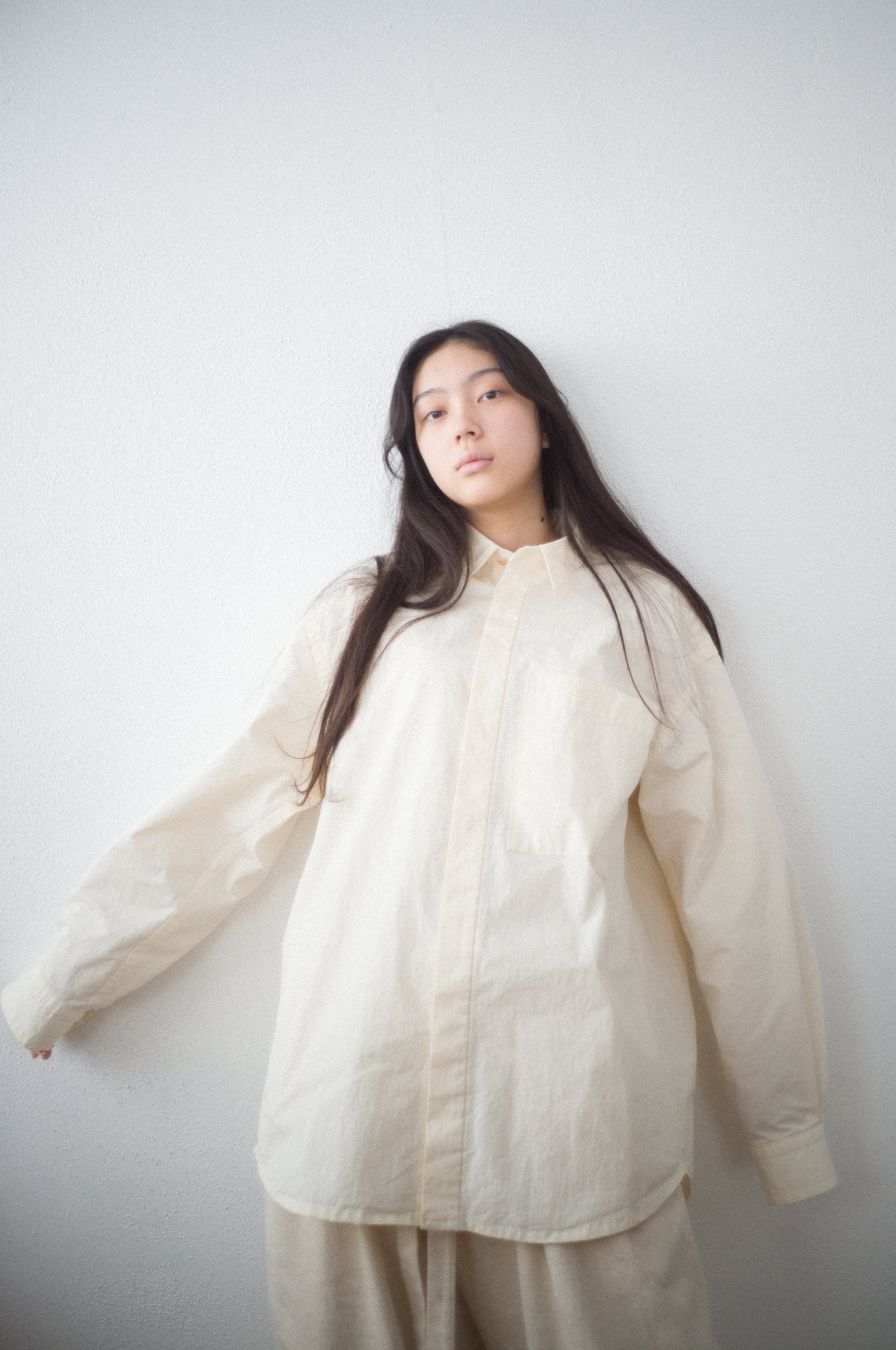 paper like fabric over shirt