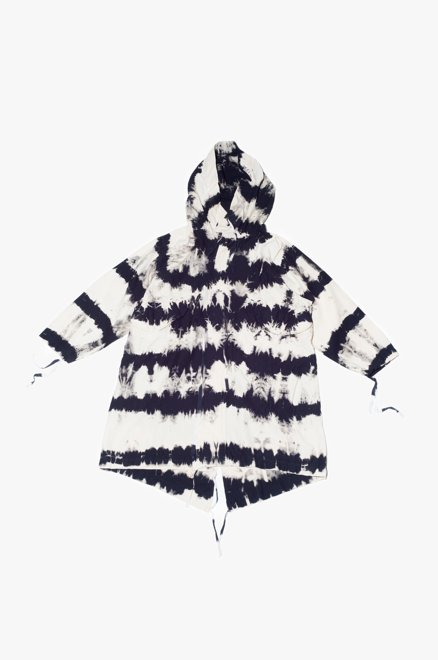 bleaching tie-dye mountain coat