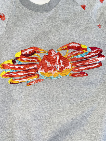 crab embroidery sweatshirt