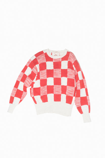 slub gingham knit