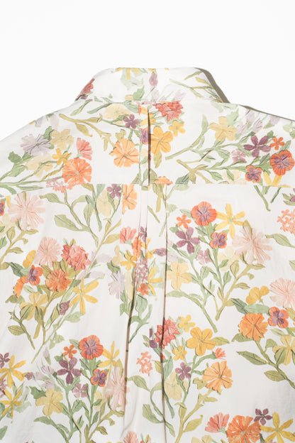 flower print tuck shirt dress