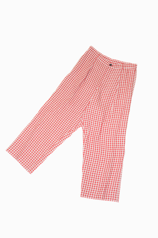 gingham work pants