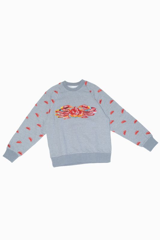 crab embroidery sweatshirt