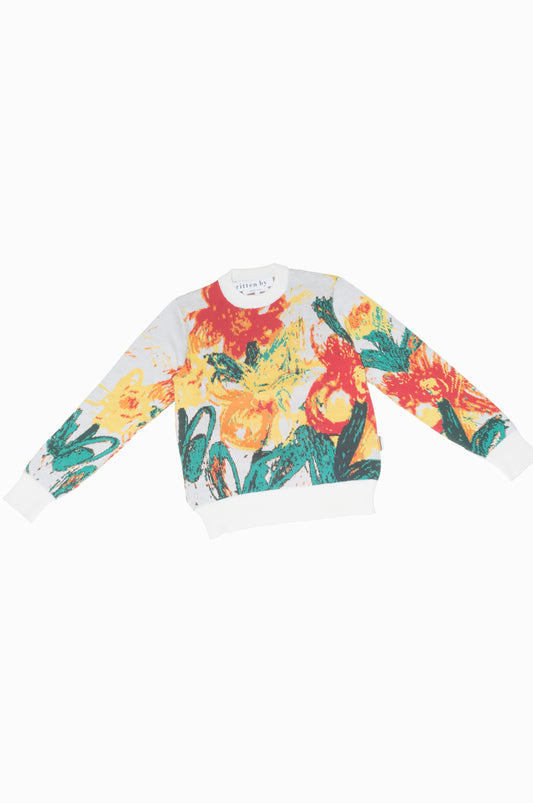 flower drawing jacquard knit