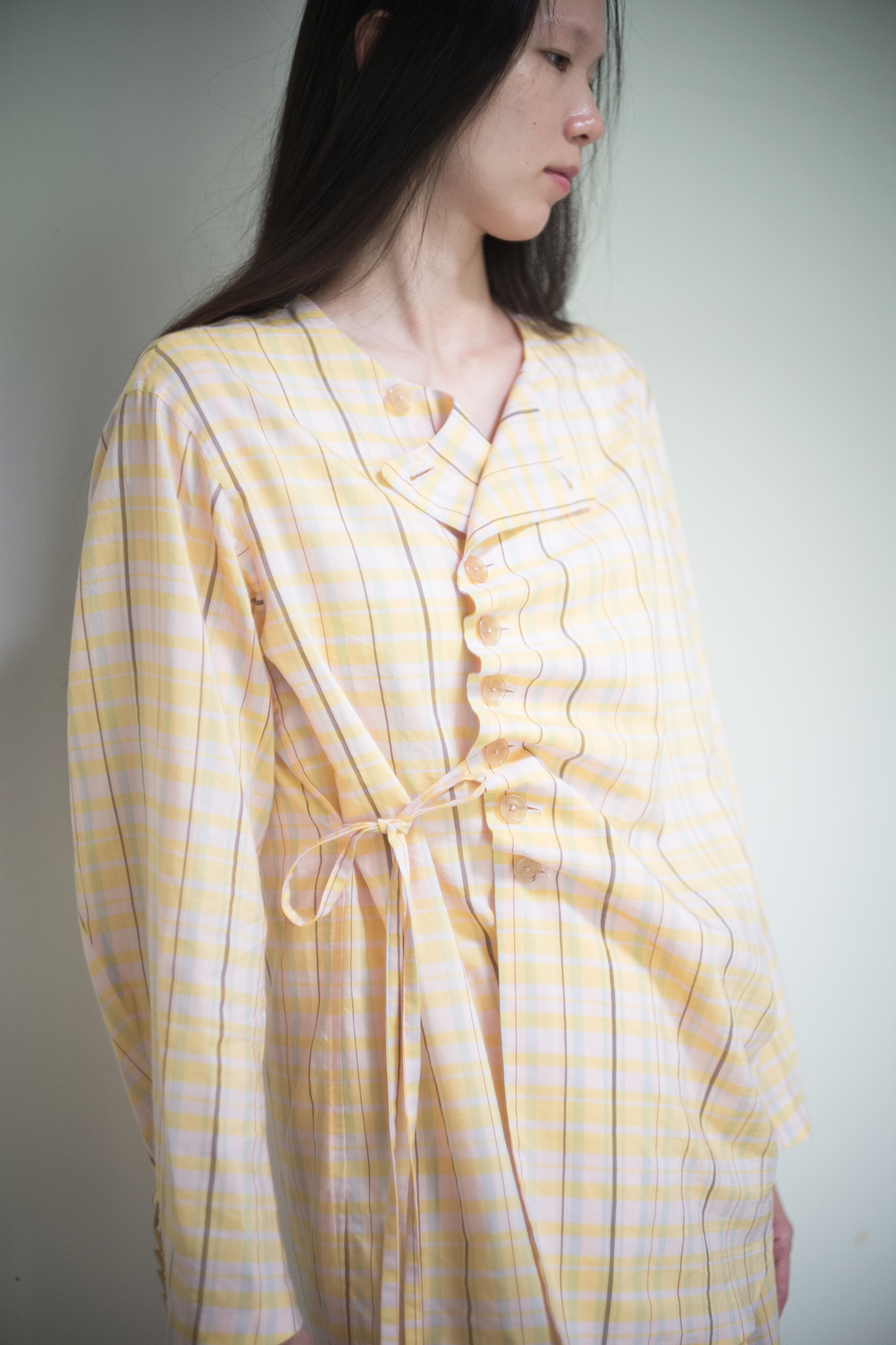 many button shirt hilma check