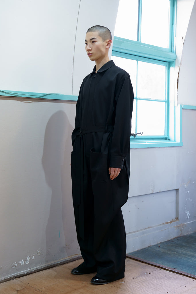 wool gabardine overalls